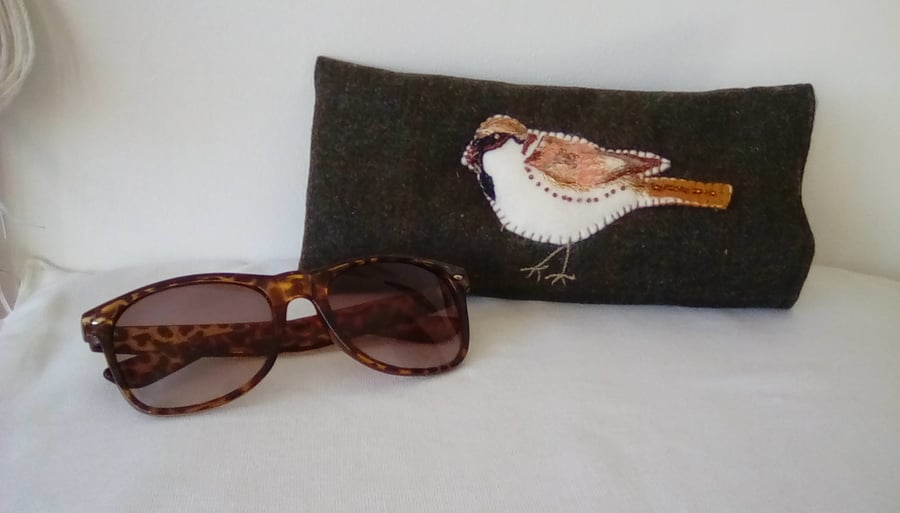 Bird Spectacle Case, Embroidered Spectacle Case, Glasses Case