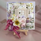 Handmade Floral Card (73) Gift Box with Window included