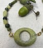 Jade beads & gold plate necklace - Image 2