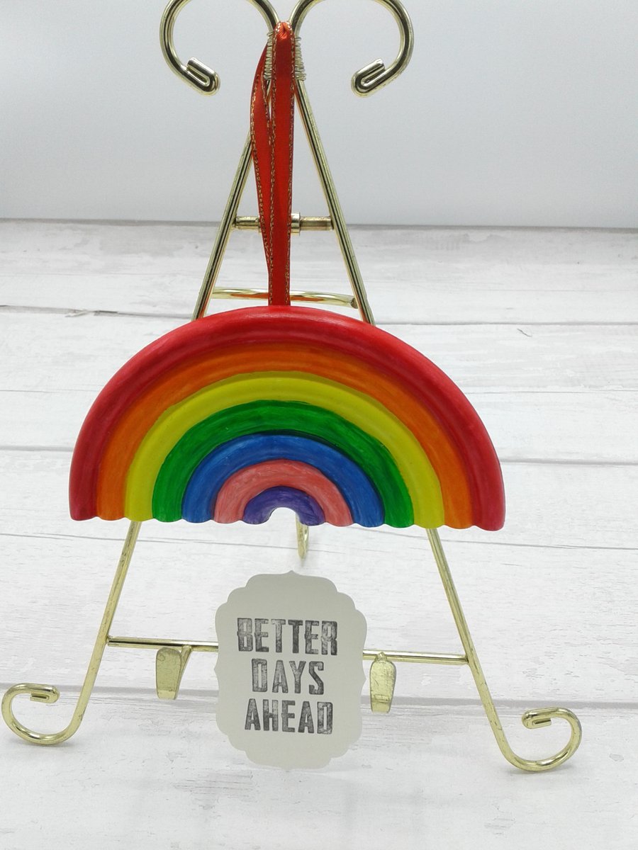 Rainbow ceramic decoration. Christmas. Easter. New Year. 