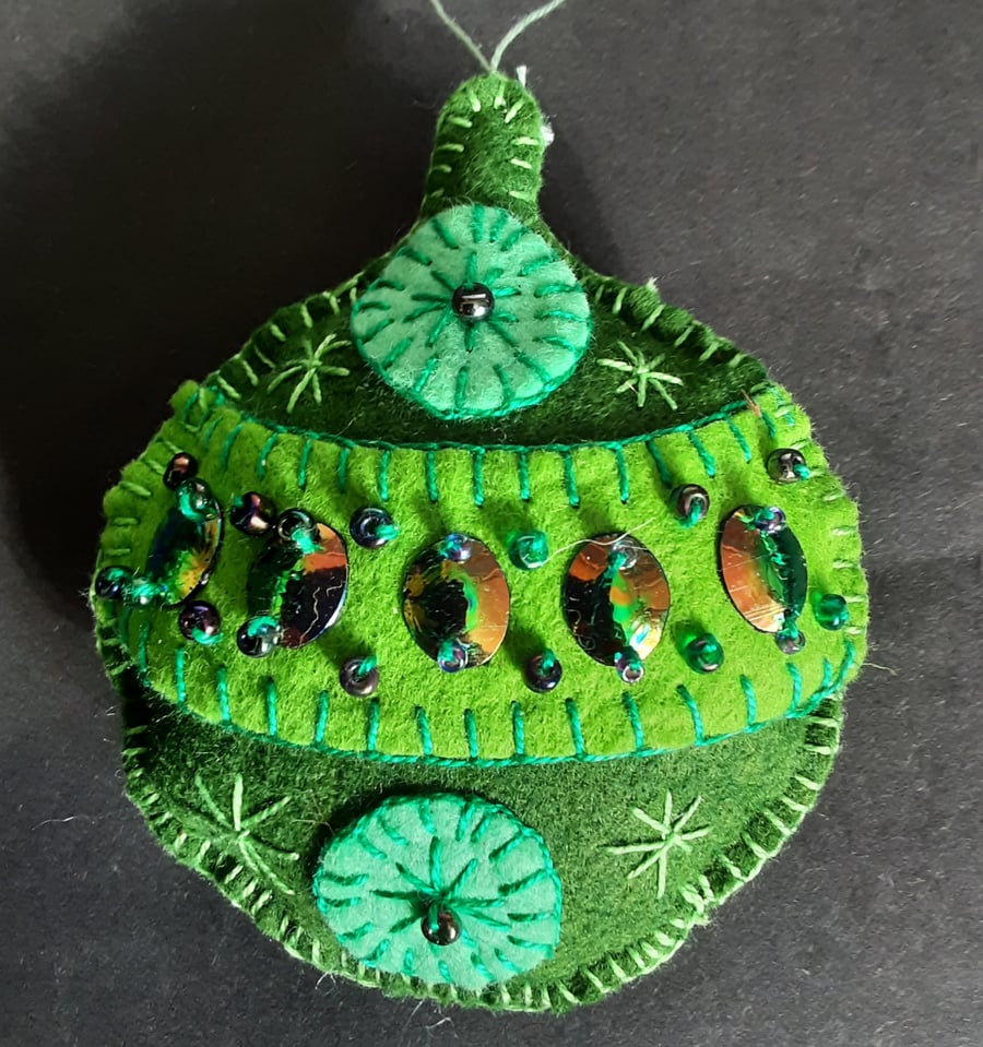 Christmas Felt Decoration with Sequins 