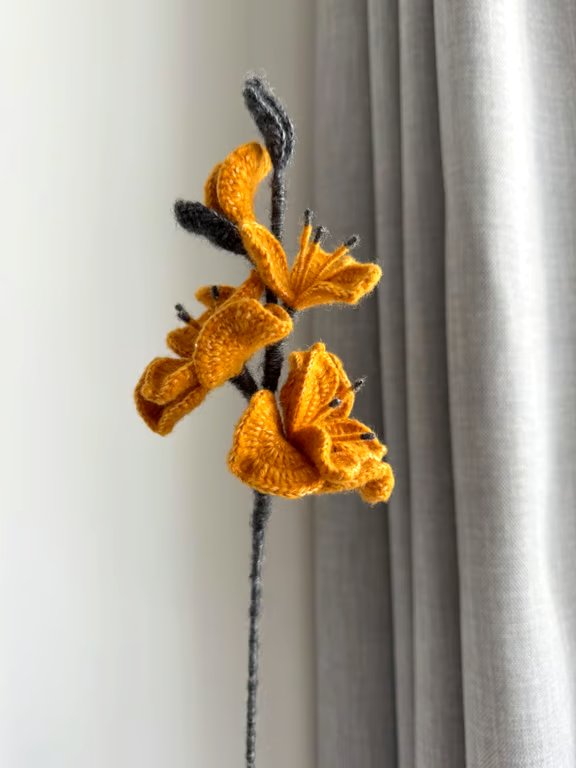 Hand-Crocheted Gladiolus  – Elegant Handmade Floral Decor