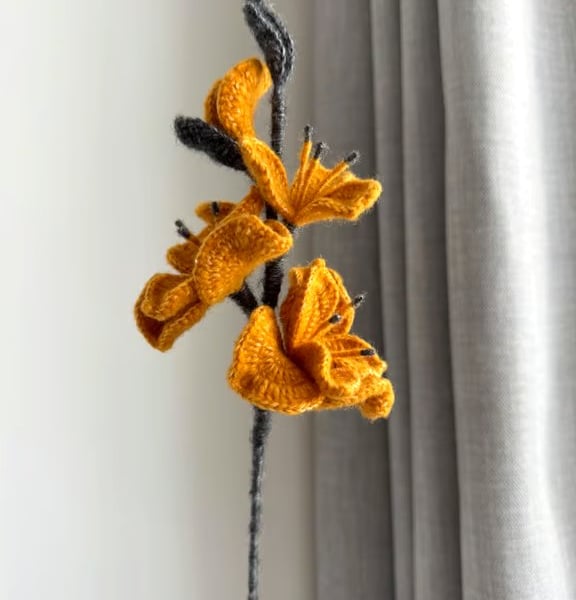 Hand-Crocheted Gladiolus  – Elegant Handmade Floral Decor