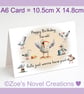 Seagull Birthday Card, personalised - A6 size 10.5cm X 14.8cm - Image 1