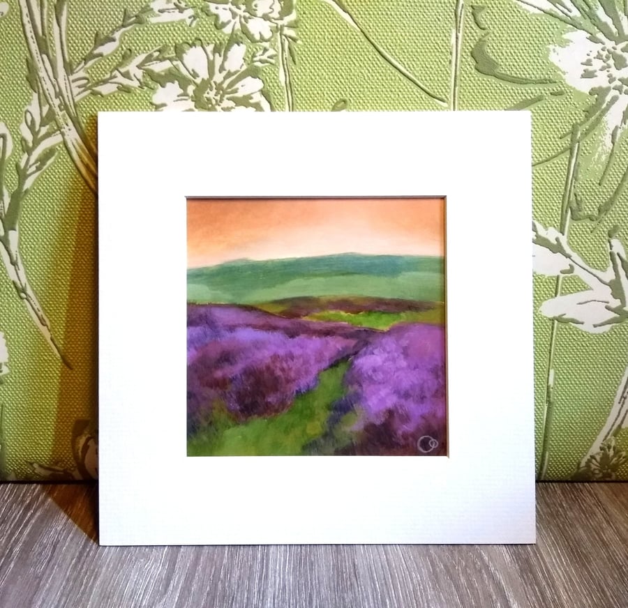 "Twilight Heather" Original Small Acrylic Landscape Painting