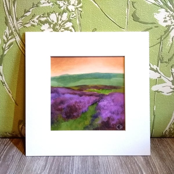 "Twilight Heather" Original Small Acrylic Landscape Painting