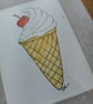 Cherry On Top - Ice Cream Cone - Original ACEO art - Image 3