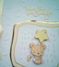 Cute teddy holding star balloon decoupage new baby card - Image 3