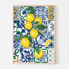 Lemons and Tiles Art Print, Italian Food Poster, Citrus Wall Art