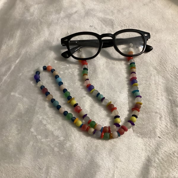 Glasses lanyard, frosted beaded lanyard, 