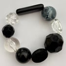 Stylish Chunky Beaded Monochrome Bracelet