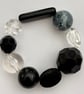 Stylish Chunky Beaded Monochrome Bracelet