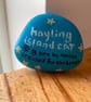 Hand-Painted Cat Pebble – Cute Seaside Stone Art - Image 2