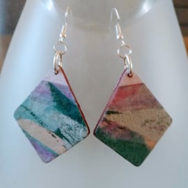 Geometric wood earrings