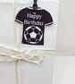 Football Shirt Gift Tag with Silk Ribbon – Handmade Sports Gift Tag - Image 3