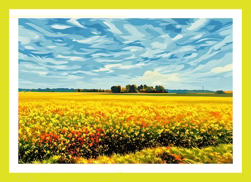 Rape Seed Filed Norfolk Greeting Card A5 Size 