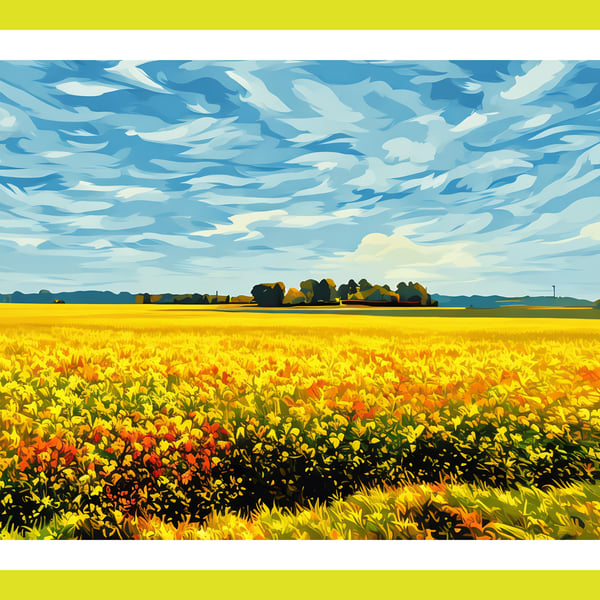 Rape Seed Filed Norfolk Greeting Card A5 Size 