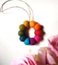 Felt Ball Mini Wreath Hanging Decorations, Set of 3, Rainbow Colours. - Image 5