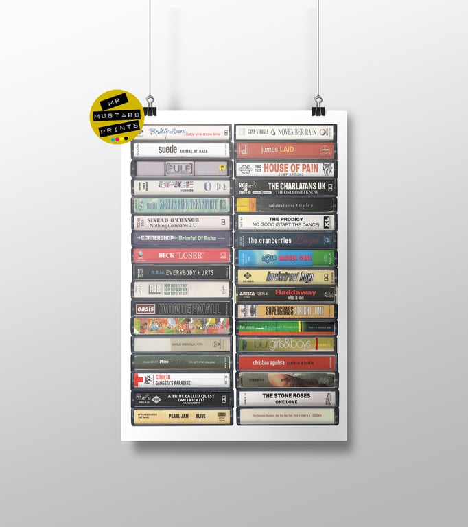 Ultimate 90s Singles Print - Iconic 1990s Tracks