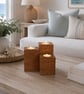 Set of 3 Wooden Tealight Holders Upcycled Pallet Block Candle Gift Set - Image 10