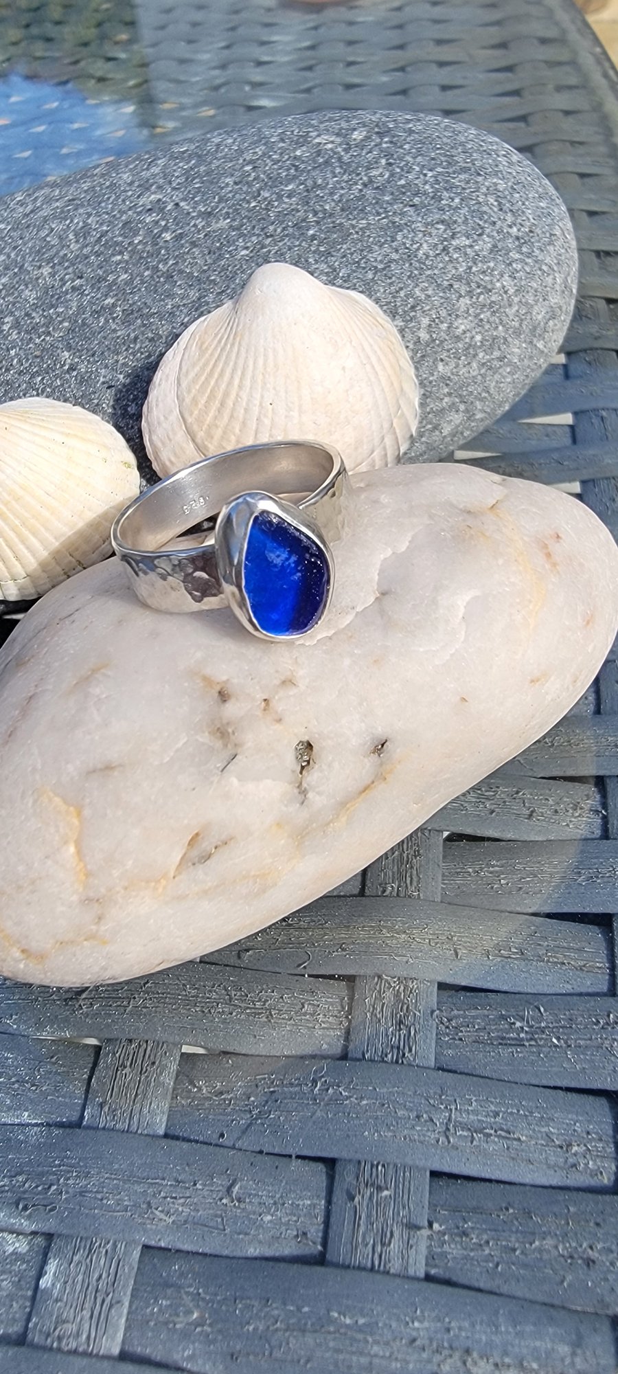 Colbalt Blue seaglass ring