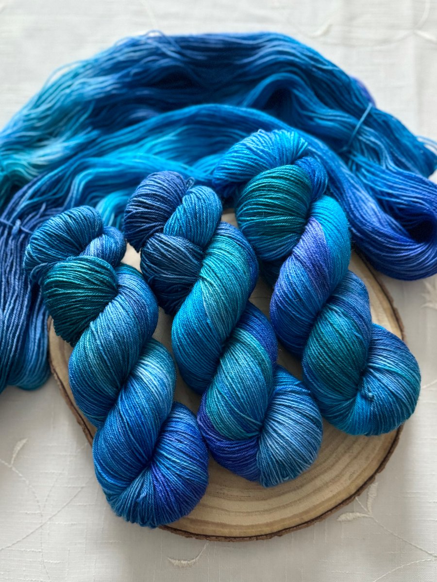 CLEARANCE: Hand Dyed Yarn, 4ply Merino Nylon.