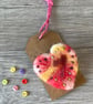 Hand Embroidered Heart Felted Brooch - Image 4