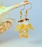 Angel Christmas Earrings, Gold Glass, Stocking Filler, Secret Santa Gift For Her