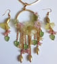 Dangly Lemon & Pink Lucite Flower Earrings - Image 4