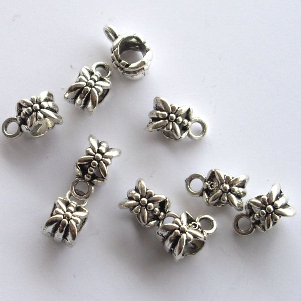 10 x Tibetan Silver Butterfly Bail Beads