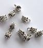 10 x Tibetan Silver Butterfly Bail Beads - Image 1