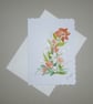 original art hand painted floral greetings card ( ref FA 292 P2 )