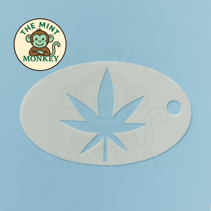 Leaf - Face Paint Stencil - Party - Reusable - cake decorating - cannabis plant