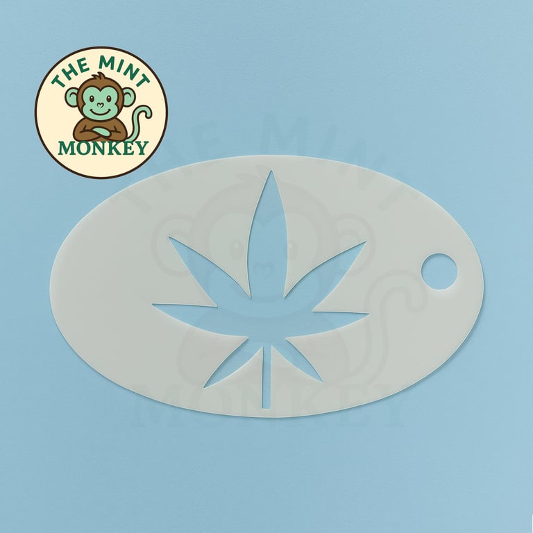 Leaf - Face Paint Stencil - Party - Reusable - cake decorating - cannabis plant