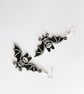 Bat skeleton Halloween earrings Silver Hooks Gothic jewellery - Image 4