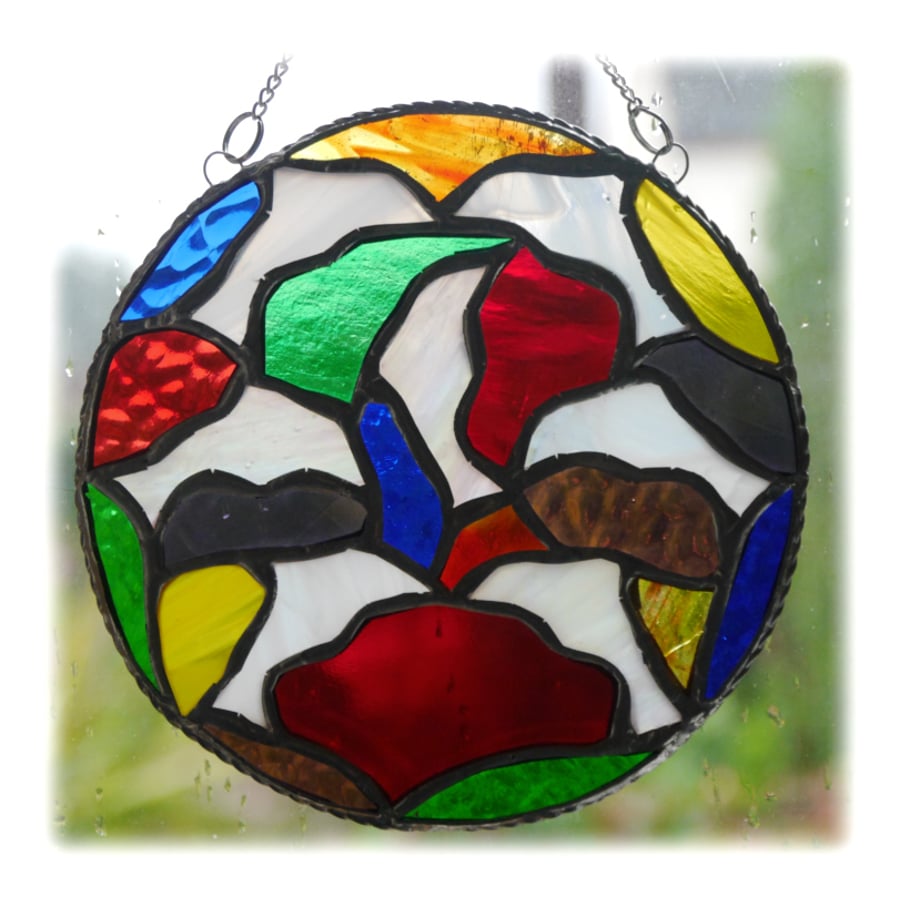 Dolphin Rainbow Ring Stained Glass Suncatcher 