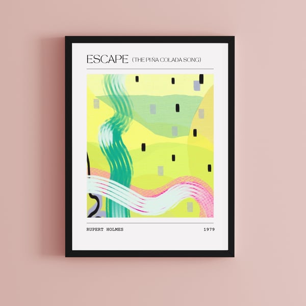 Music Poster Rupert Holmes - Escape (Pina Colada Song) Abstract Song Art Print