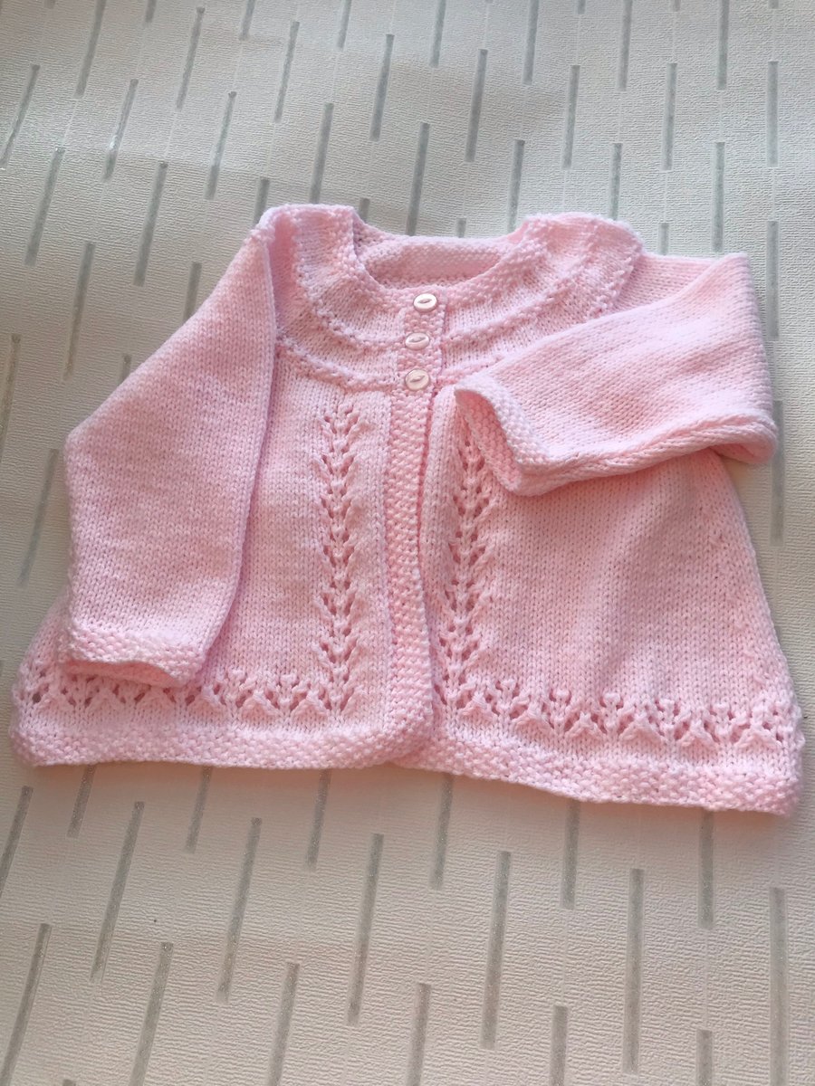 Hand knitted baby cardigan