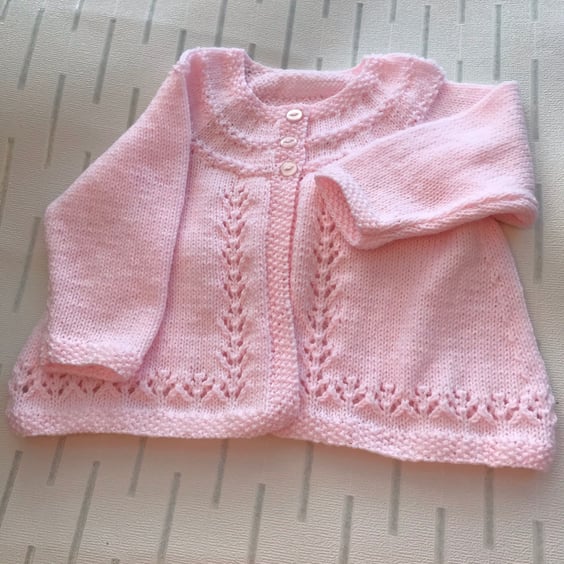 Hand knitted baby cardigan