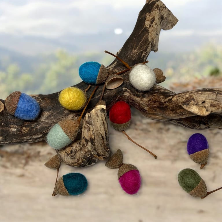 Felted Acorns, pack of 10