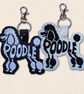 Poodle Keyring - Dog Silhouette Word Art Accessory