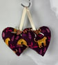 Handmade leopard cats hanging fabric hearts set of 2 - Image 10
