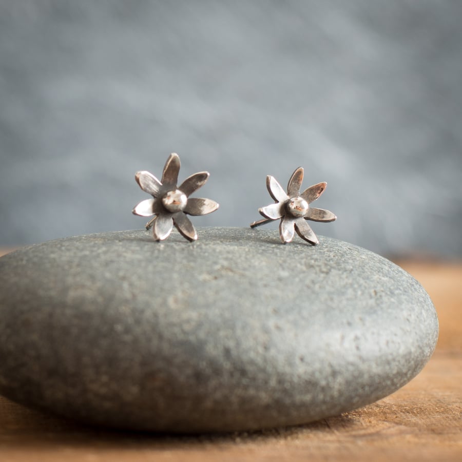 Sterling Silver Flower Earrings