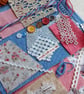 Slow Stitching kits -  Blue Jeans and Rose Pink theme, upcycled denim - Image 3