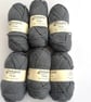 Woolyknit Aran British Wool 6 x 50 gram balls in Grey