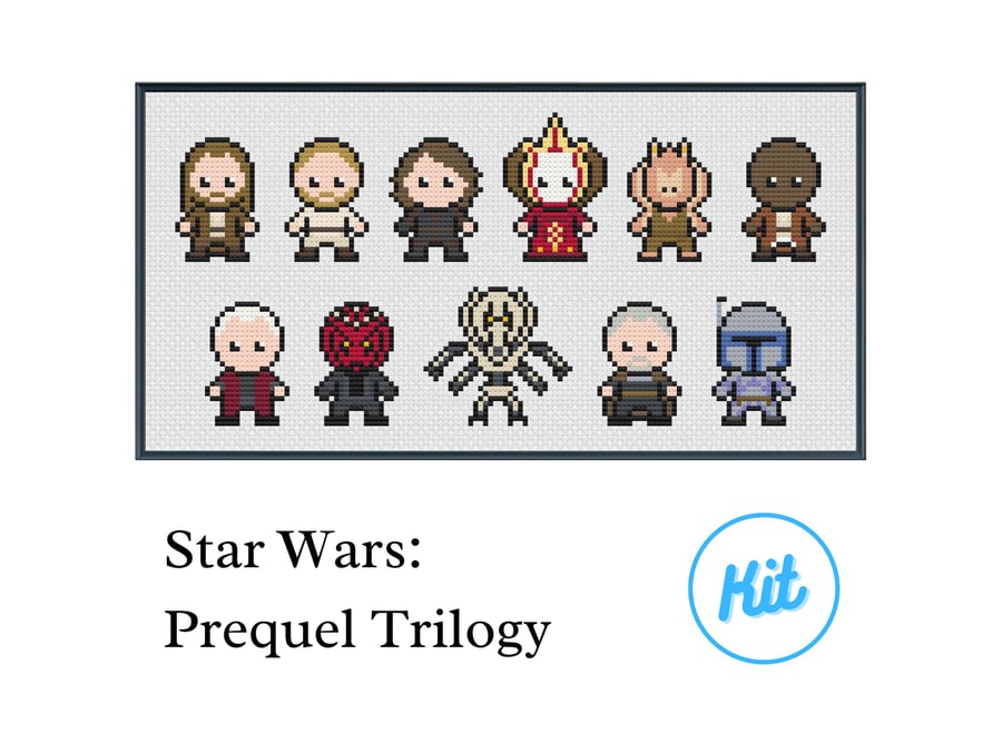 Easy Cross Stitch Kit: Star Wars - The Prequel Trilogy - For Beginners