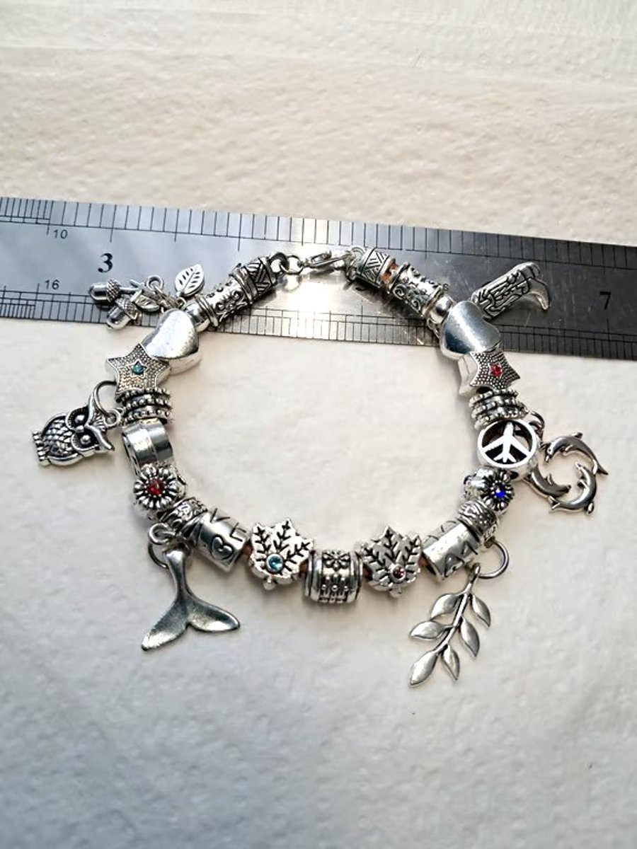 Charm Bracelet handmade on Leather 