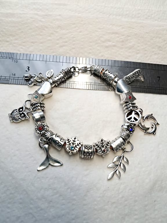 Charm Bracelet handmade on Leather 