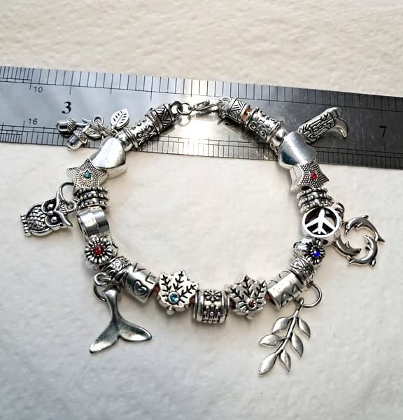 Charm Bracelet handmade on Leather 