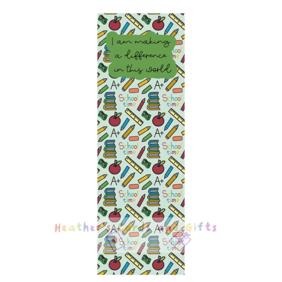 Thank You Teacher Bookmark Gift I Am Making A Difference In This World Quote